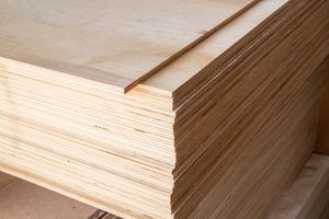 A stack of plywood sheets in Northern Virginia